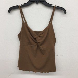 CHOCOLATE TWIST FRONT ADJUSTABLE STRAP TANK TOP
